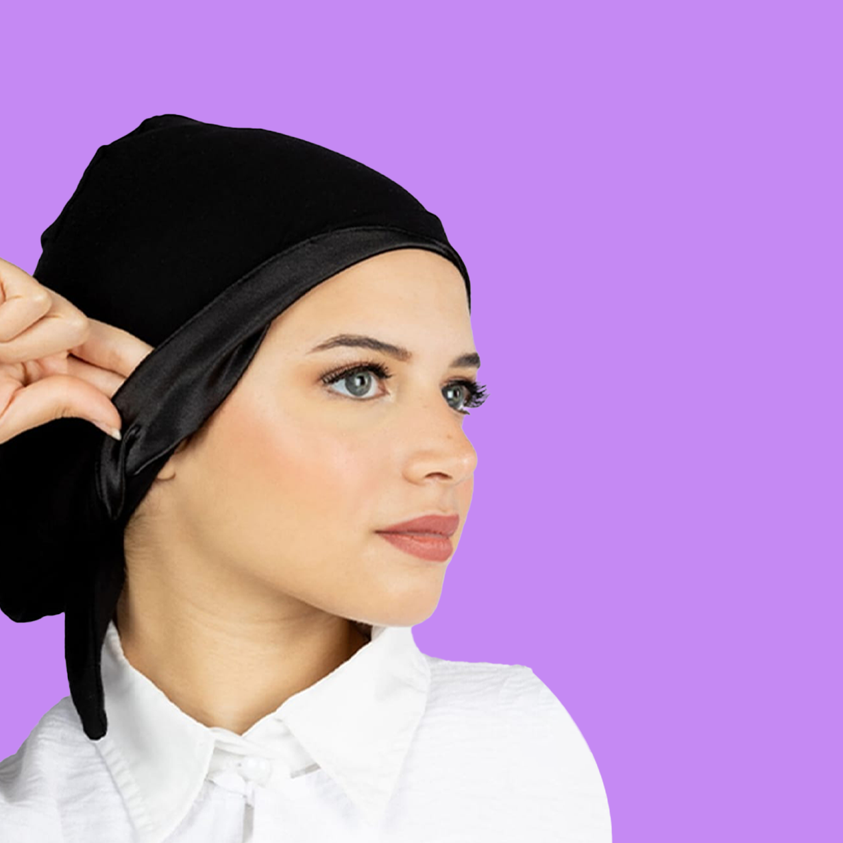 Linded satin hijab bandana