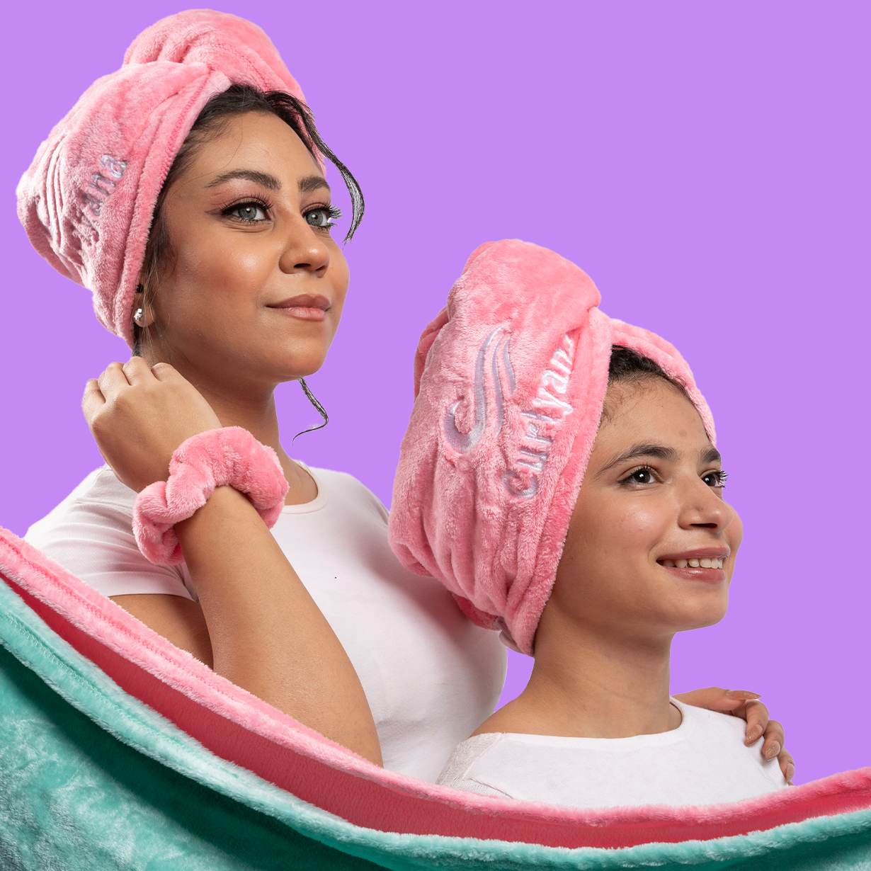 Microfiber wrap Towel Pink & mint