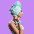 Microfiber wrap Towel Pink & mint